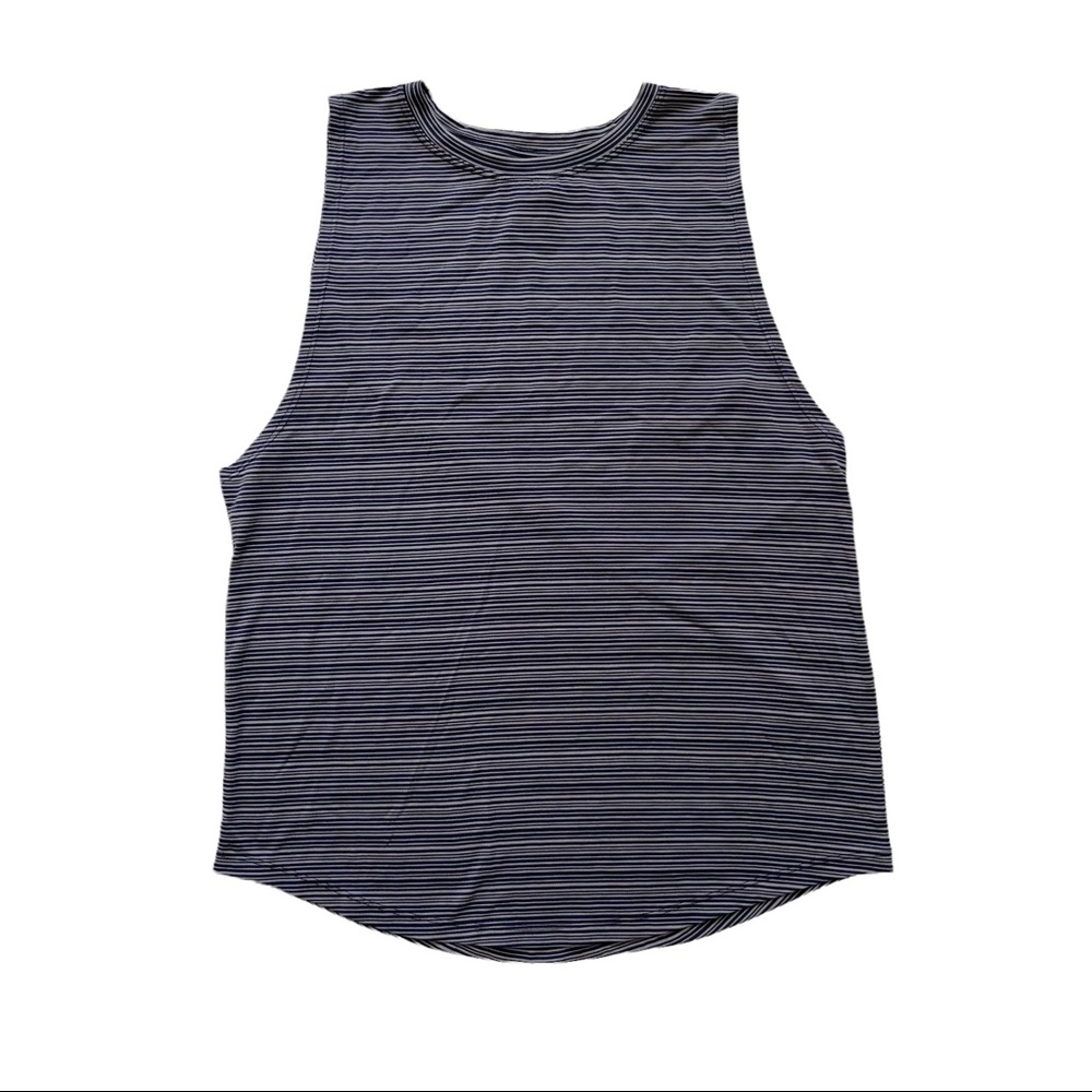 Athleta Women's sleeveless Shirt Tank Top Navy & White Striped size S